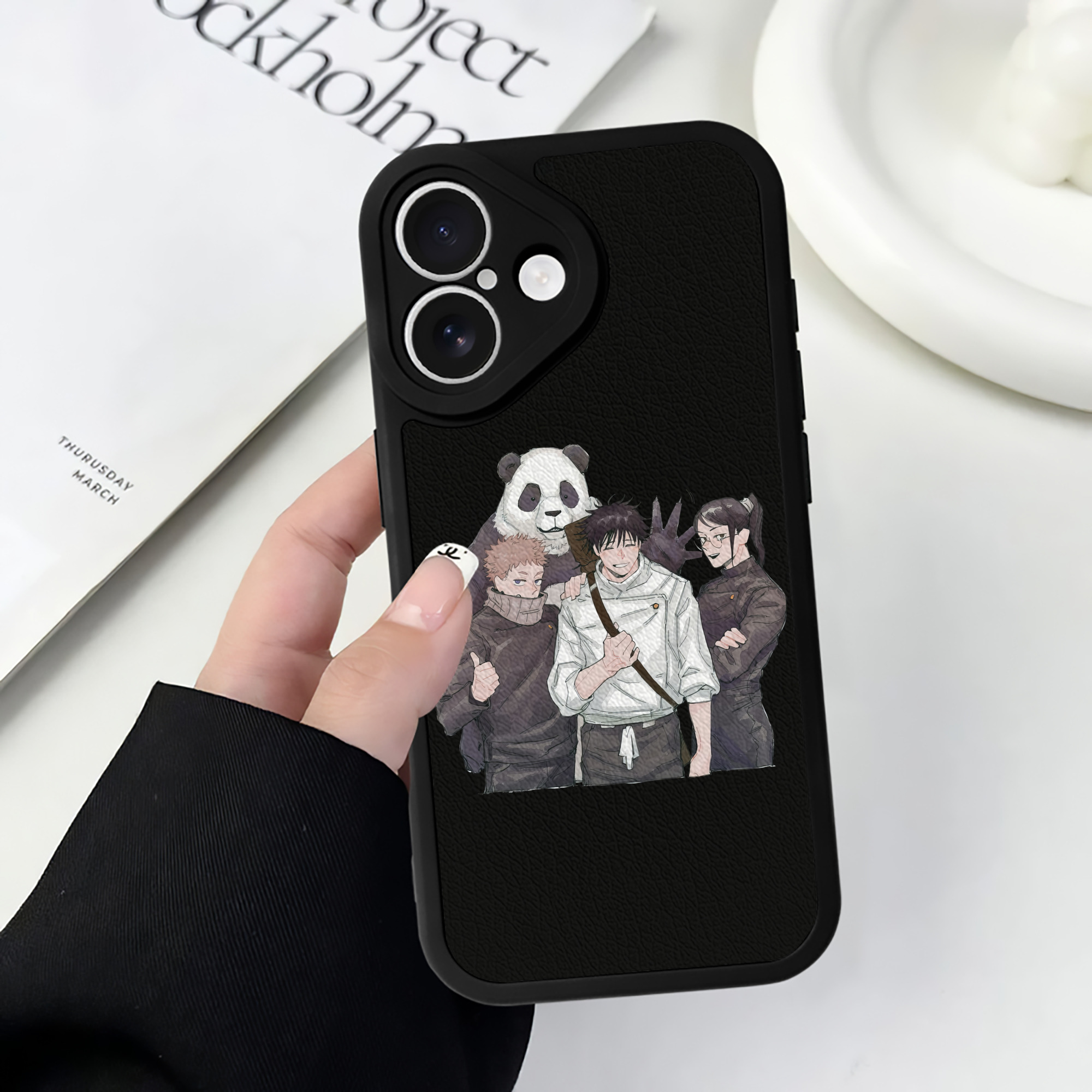 （画像用） 呪術廻戦 Jujutsu Kaisen 【iPhone 16シリーズ対応】シリコンスマホケース（レザー調） 材質：シリコン